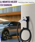 J1772 EV Charger Holder Wall Mount Heavy Duty Steel Cable Organizer Storage Hook for tangle-free cable management indoors or outdoors.