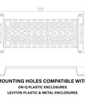 Five Inch Universal Mounting Plate With 1.5 Inch Elevation For Routers Modems And Network Hubs Inside Structured Wiring Panels White dimensions illustration.