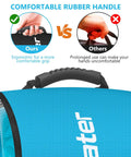 Comparison of comfortable rubber handles on blue storage bag for Color Coded RV Storage Bags Set Of 4 Waterproof Hose And Accessory Organizer Pouches For Sewer Hose Fresh Water Hose Black Water Hose And Power Cords Drawstring Closure Grab And Go Ready.