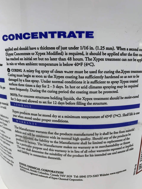Label of No Nonsense Concrete Waterproofing Concentrate For Cracks, Leaks And Structural Protection, Cementitious Slurry