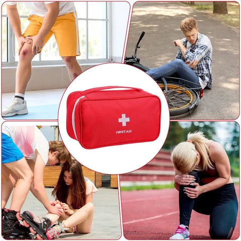 Eight Pack Empty First Aid Bags For Camping, Hiking, Travel And Home Office Use, Portable Medical Storage Pouches, Waterproof 600D Oxford, Red Emergency Kit Organizer Set For On The Go