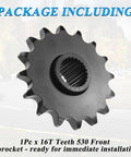 16T 530 Chain Front Sprocket With 24 Spline Fits GY6 150cc 200cc 250cc ATV Quad Go Kart Dirt Bike UTV High Strength Alloy Steel Drive Gear Replacement For Taotao And Other 530 Chain Systems