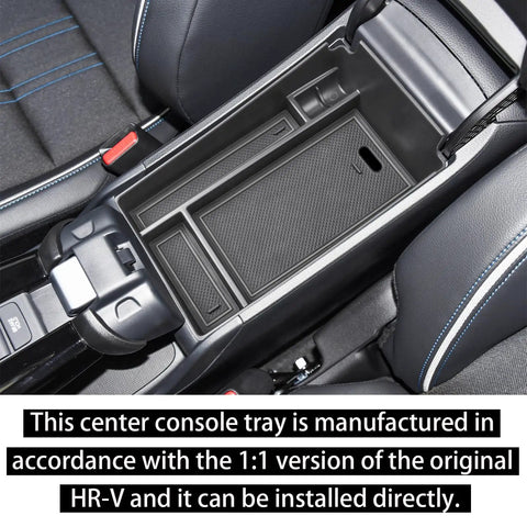 Center Console Organizer Tray For Honda HR-V 2023-2026 ABS Armrest Storage Box With Coin Holder installed in car