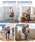 Quad Cane Standing Aid For Seniors, 5 Height Adjustable Grab Rail, Easy Stand Up Help For Hip Or Knee Surgery Recovery, Stable Mobility Aid For Bathrooms And Bedrooms, Black in various scenarios