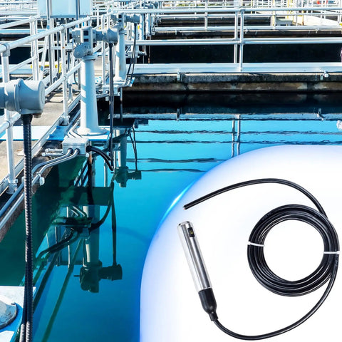 Submersible Water Level Transmitter Sensor For Liquid Monitoring With 4 To 20 mA Output IP68 Waterproof Probe on industrial tank