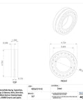 Technical drawing of Heavy Duty Workhorse Spherical Roller Bearing 22213 C3 Clearance Tapered Bore with pressed steel cage.
