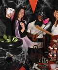Inflatable Cauldron Cooler For Parties And Halloween Black Beverage Cooler Holds 48 Cans With Ice Spooky Decor used at party