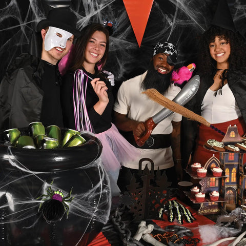 Inflatable Cauldron Cooler For Parties And Halloween Black Beverage Cooler Holds 48 Cans With Ice Spooky Decor used at party