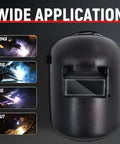 Auto Darkening Welding Helmet With Flip Front Viewing Area 3.86 By 1.61 Inches, Adjustable Headgear, Shade 11 displayed