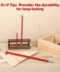 Rolling Head Pry Bar Set 6 Inch, 12 Inch, 16 Inch Heavy Duty Hand Tools displayed with CRV steel tips and wooden workspace.