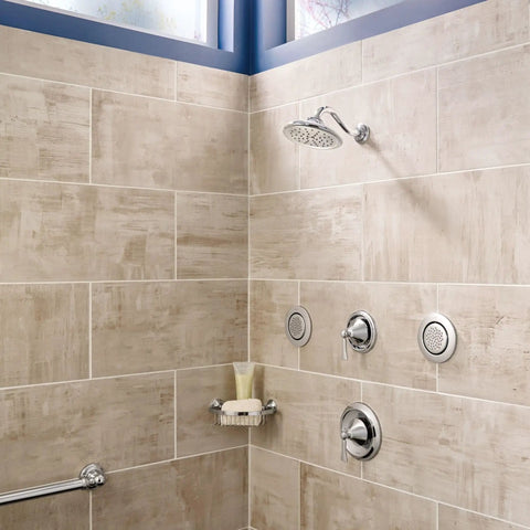Mosaic Brushed Nickel Round Body Spray With Three And One Quarter Inch Spray Head, Single Function Shower Spray, Valve Required