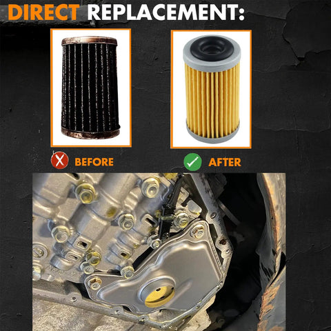 Before and after of CVT Transmission Filter Oil Pan Gasket Kit RE0F10D 31728-28X0A installation