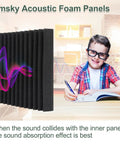 50 Pack High Density Acoustic Foam Panels 2x12x12 Inches Soundproof Wedges For Studio And Home Office Echo Reduction