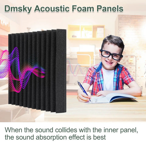 50 Pack High Density Acoustic Foam Panels 2x12x12 Inches Soundproof Wedges For Studio And Home Office Echo Reduction