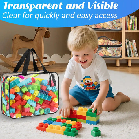 4 Packs Clear Storage Bags With Two Sizes PVC Reusable Storage Organizer With Zippers Waterproof And Dustproof Case for toys