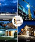 Rock Solid 100W Led Floodlights 10 Pack Hella Bright Ip65 Waterproof Outdoor Security Spotlights 10000 Lumens Heavy Duty Aluminum Construction For Backyard And Parking Lot in parking lot, construction site, patio, and garage.