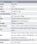 Parameters and specifications table for ESP32 S3 Dev Kit With LoRa SX1262 Radio And Built In Oled Screen Plus L76 Gps Unit.