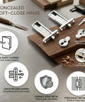 Soft Close Drop Down Vanity Hinge With Quick Release, Concealed Cabinet Hardware For Makeup Tables, Zinc Alloy