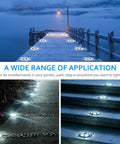 Solar Dock And Path Lights Eight Pack Outdoor LED Yard Lighting With 6 LEDs Per Light waterproof aluminum by dock and path