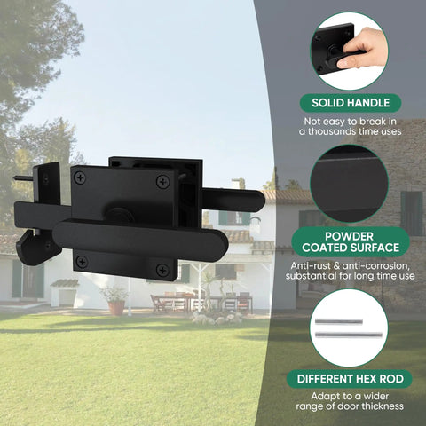 Heavy Duty Gate Latch With Dual Sided Handles For Right Inswing Gates Self Locking Swing Gate Hardware For Outdoor Fences