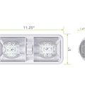 RV Ceiling Double Dome LED Light Fixture With On Off Switch For Car RV Trailer Camper Boat 12V Natural White 11.25x5 inches