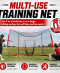 Portable Baseball Backstop Net With Batting Tee And Ball Caddy Collapsible Softball Batting Cage for pitching and hitting use.