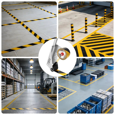 Floor Tape Applicator Manual Stainless Steel Heavy Duty Tool For Construction Sites Durable Corrosion Resistant Frame With Smooth Bearing Design Delivers Quick, Precise Tape Application And Long Lasting Performance. manual stainless steel floor tape applicator for warehouse marking