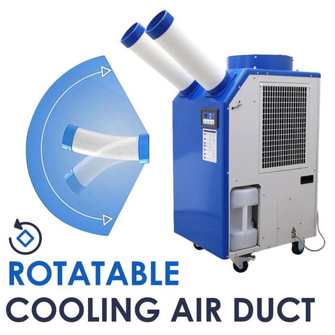 Heavy Duty Portable Air Conditioner 18,700 BTU Industrial Spot Cooler With 780 m3/h Airflow 220V 1800W double column with rotatable ducts.