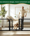 Dog using Outdoor Dog Playpen 24 Inch 16 Panels Heavy Duty Metal Pen for Indoor and Outdoor Use Rugged Pup Exercise Fence