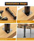 Installation steps for Kick Your Wobbly Sofa Bed Or Table Aside And Install These Rock Solid Heavy Duty Metal Adjustable Legs.