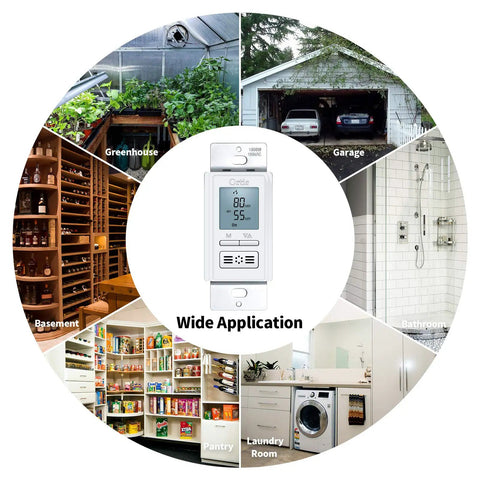 Wide application of New Generation Humidity Sensor Switch For In Wall Bathroom Fan Auto Manual Control With Air Moisture Detection
