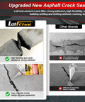 Kick Cracks To The Curb With Hardened Asphalt Crack Sealant Self Leveling Concrete Filler Waterproof Driveway Patch Repair Patio Walkway Joint Sealer Five Pound Pack shown with flexibility comparison and easy application.