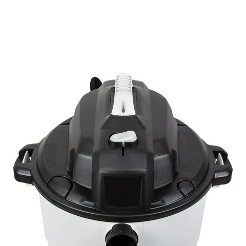 Top view of 12 Gallon 5 HP Wet Dry Vacuum Cleaner For Home Garage And Job Site with durable black lid and handle