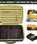 Open DeWalt 20V Max XR Jigsaw Case With Rugged Interior Tray For DCS334B DCS335B Jigsaw Blade Battery And Charger Storage