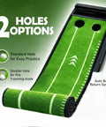 Indoor Putting Green With Auto Ball Return Wrinkle Free Golf Mat Non Slip Surface And Alignment Markings for home or office
