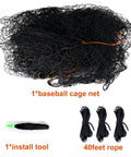 Batting Cage Net 10x10x35 Ft Heavy Duty Enclosed Net With Door Only Net No Poles Or Frame Backyard Softball Baseball Hitting