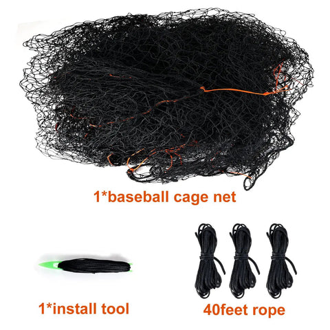 Batting Cage Net 10x10x35 Ft Heavy Duty Enclosed Net With Door Only Net No Poles Or Frame Backyard Softball Baseball Hitting