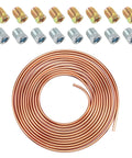 25 Ft Five Sixteenths Inch Brake Line Kit Pro Grade Copper Plated Iron Tubing With Sixteen Inverted Tube Nuts For Car Brake Repair