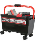High Roller Grout Wash Bucket For Large Tile Jobs, 6 Gallon Capacity with handle, sponge attachment, and caster wheels