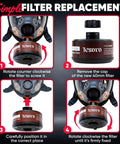 Tutorial for installing Top Notch Activated Carbon RD40 40mm Gas Mask Replacement Filter Canister For Organic Vapors And Gases.