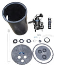 Built Tough 1/2 HP Cast Iron Sewage Pump System components including pump, basin, and accessories, 2 Inch Discharge And Vertical Float Switch