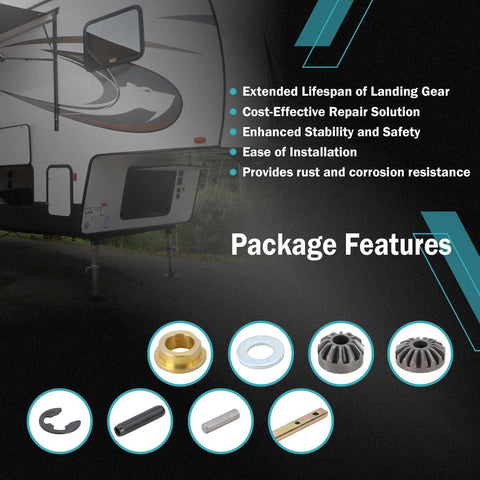Power Landing Gear Repair Kit for 5th Wheel RV Lead Leg Replacement, Kit Parts and Package Features