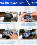 Three Way Pool Diverter Valve With Rotating Handle, 1.5 Inch ABS, Direct Or Redirect Water Flow, Universal 1.5 In Ports, Easy Fit For Inground And Aboveground Pool Systems, Pool Filtration Equipment installed on pool plumbing