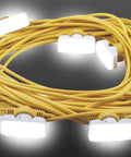 Heavy Duty 100 Foot LED Construction String Lights, 90W Industrial Grade with 10 Bulbs, 10500 Lumens, 5000K Daylight