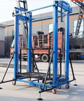 Heavy Duty Industrial Electric Lifting Cart With Wireless Remote Control, built like a tank, foldable work platform with sturdy caster wheels.