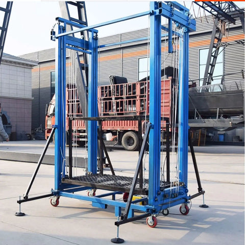 Heavy Duty Industrial Electric Lifting Cart With Wireless Remote Control, built like a tank, foldable work platform with sturdy caster wheels.