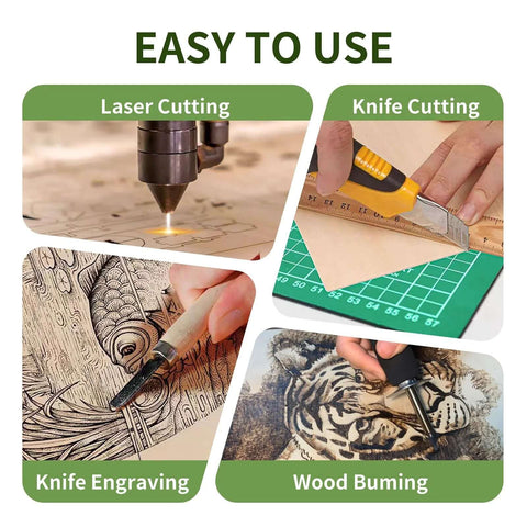 Mtalluste basswood plywood sheets, 24-pack 12x12x1/8 in for laser cutting, knife cutting, engraving and wood burning