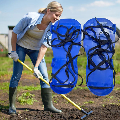 Workhorse Heavy Duty Lawn Aerator Shoes With Spikes for Easy Soil Breathing, blue design, ideal for outdoor yard care