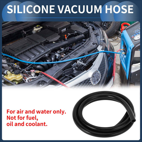Beefed Up Silicone Vacuum Hose For Ford Vehicles 5 Feet Long 0.5 Inch ID 2.5mm Thick High Temperature Black Universal Air Vacuum Line Tube For Ford Explorers Escape Mustang Expedition Bronco F150 F250 F350 F450 F550 Ranger SUVs Pickups in engine bay setup