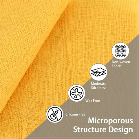 No Sweat Dust Management Tack Cloths For Woodworking And Sanding, 17 Inch Nonwoven Tack Rags with light grip, showing microporous structure design.